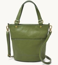 Fossil Amelia Bucket Brass Hardware Green Leather SHB2393350 NWT $178 Retail - £62.62 GBP