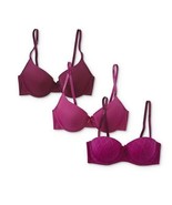 Simply Styled Women&#39;s T Shirt Bras 3 Pack 36C Solid &amp; Diamond Plum Caspia - $29.16 CAD