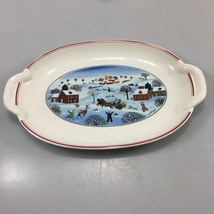 Villeroy &amp; Boch Naif Christmas 10.25&quot; Two Handled Pickle Dish Porcelain Tray - £23.38 GBP
