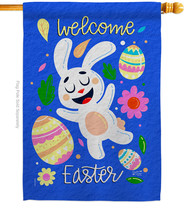 Fuuny Easter Bunny House Flag 28 X40 Double-Sided Banner - £29.55 GBP