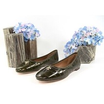 Tory Burch Olive Eelskin Tory Charm Ballet Flats 7 NIB - €167,26 EUR