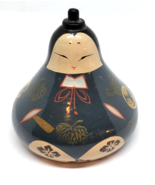 Japanese Kokeshi Wooden Ouchi Nuri Hina Doll Lacquered Empress Ningyo - $14.99