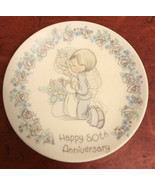 Precious Moments Huge LOT 50th Anniversary Porcelain Bisque Plates w Sta... - $37.05