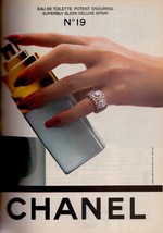 1985 Chanel Perfume No. 19 Perfume Fragrance Ring Vintage Print Ad 1980s - $6.01