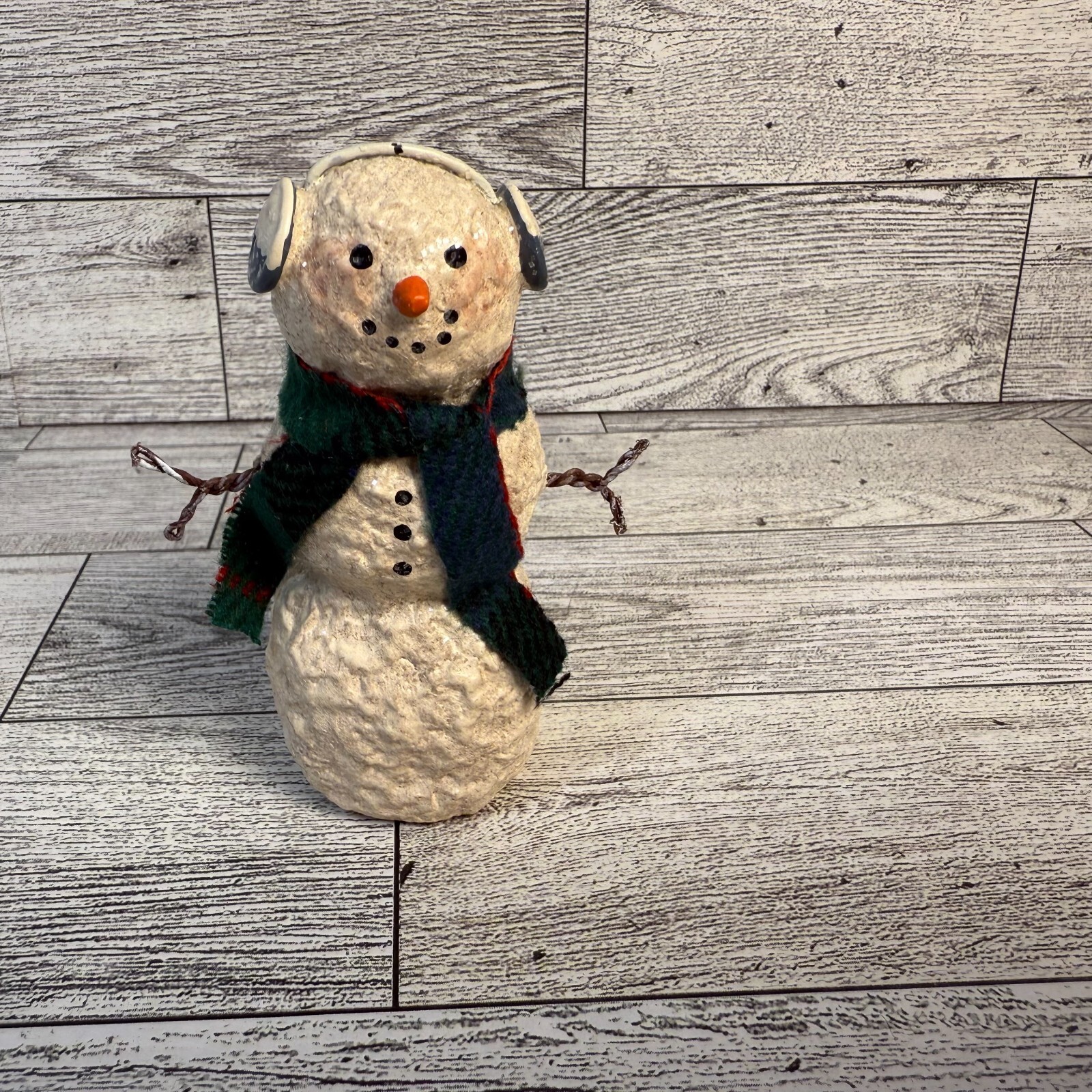 Linda Lindquist Baldwin Snowsnickle &quot;Snowman earmuffs&quot; Enesco Figurine 2... - $20.40
