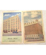 2 Linen 1940&#39;s Hotel Postcards Nikolas Chicago IL &amp; President Kansas Cit... - $150.34 MXN