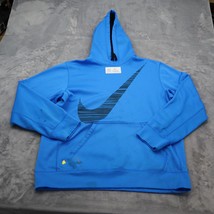 Nike Sweatshirts Mens L Blue Therma Fit Hoodie Pullover Large Swoosh Pol... - $29.68