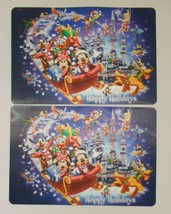 Disney 3-D Christmas Happy Holidays Lenticular Placemat Lot Of 2 - £28.02 GBP