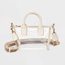 Foundational Mini Tote Handbag - Universal Thread™ Cream/Clear - $302.12 MXN Foundational Mini Tote Handbag - Universal Thread™ Cream/Clear - $302.12 MXN