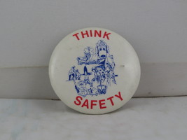 Vintage Safety Pin - Think Safety All Kinds of Safety Images - Celluloid Pin  - £11.79 GBP