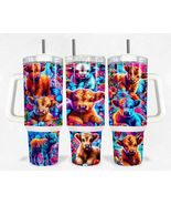 40 oz Cow Collage theme insulated  Tumbler (like the Stanley Quencher ) - $39.60