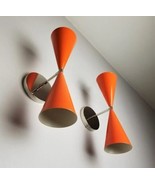 Pair of Mid-Century Italian Style Diablo Wall Sconce Modern Brass Light ... - €85,12 EUR