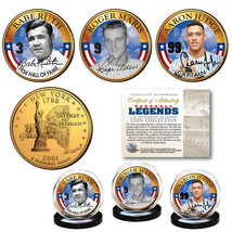 RUTH , MARIS , JUDGE Yankee Greats NY State Quarters 24K Gold Clad 3-Coi... - $18.66