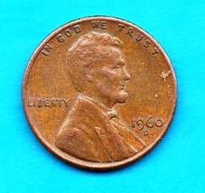 Moderately Circulated 1960 D Lincoln Penny About XF - $0.01