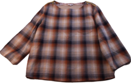 LL Bean Top Womens Medium Signature Pullover  3/4 Sleeve BOHO Zippers$79 NWT - £24.41 GBP