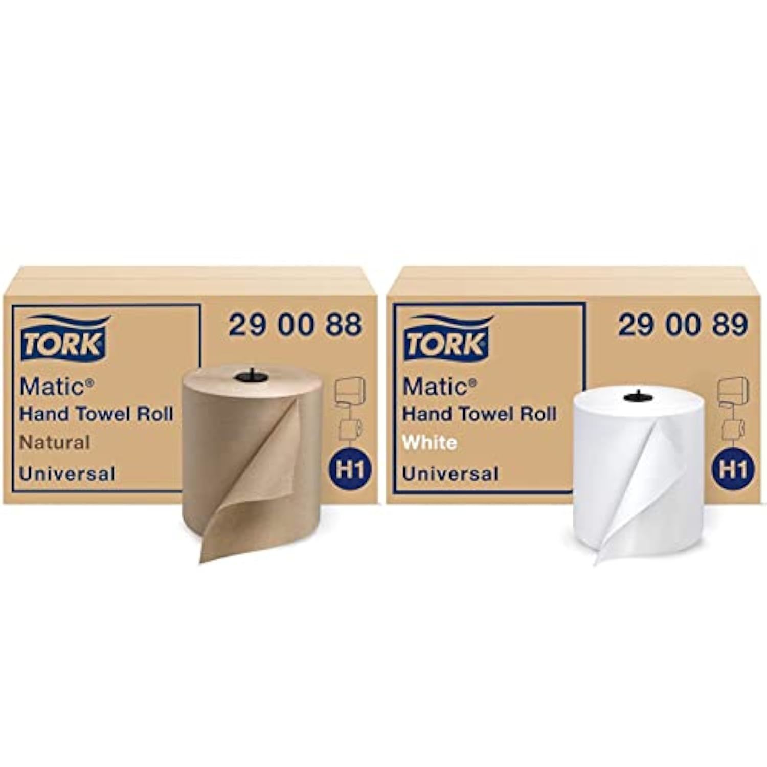 Tork Matic Paper Hand Towel Roll Natural H1 (6 Rolls) and White H1 (6 Rolls)