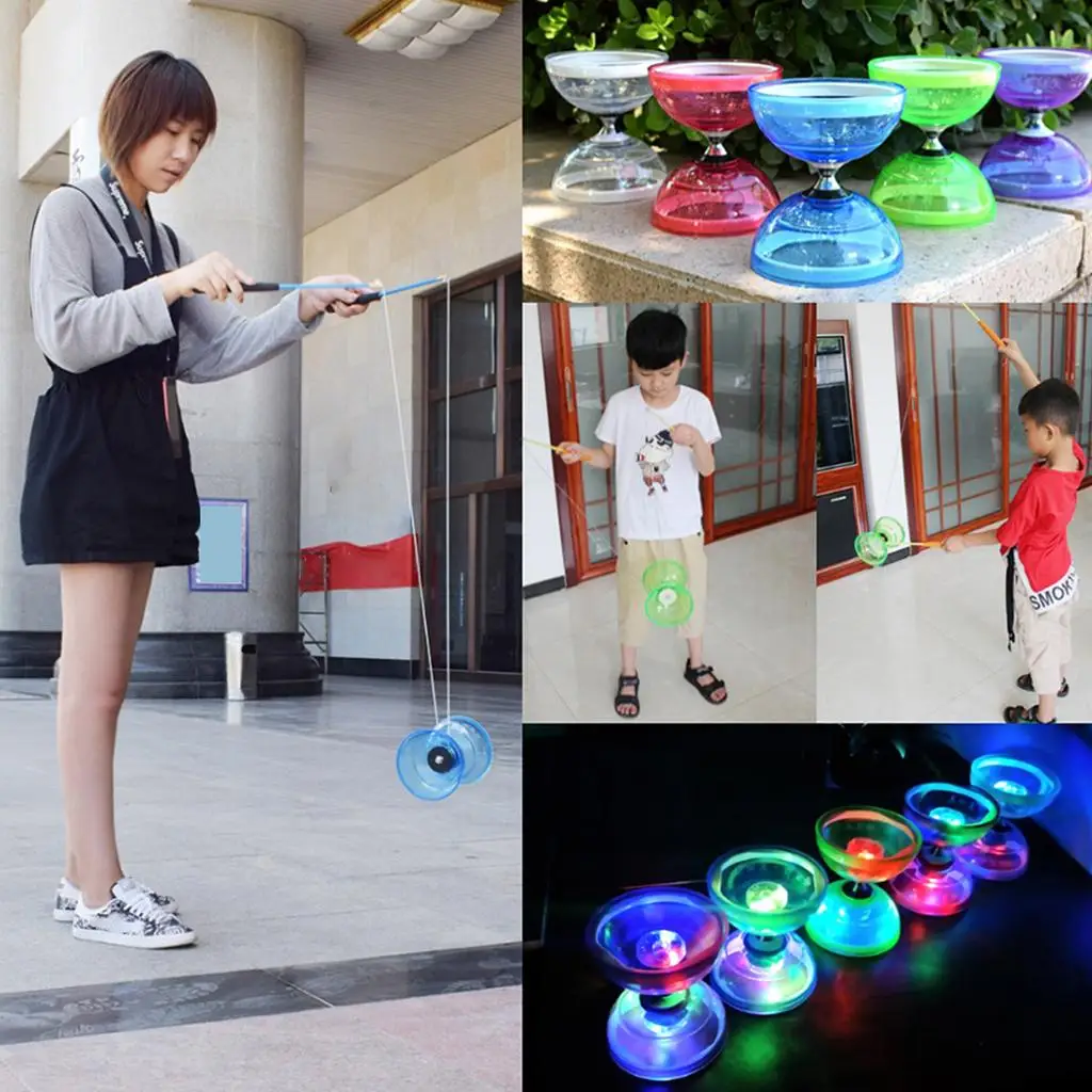 Triple Bearing Diabolo LED Lights Chinese Yoyo Toys For Children - £23.14 GBP