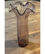Vintage Purple Ruffle Top Vase 8” Tall - €13,72 EUR