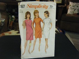 Simplicity 7167 Misses Dress Pattern - Size 14 Bust 34 - $11.11
