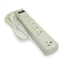 3Ft 6 Outlet Perp Power Bar (14Awg/15A) With 90J Surge Protector White - £25.53 GBP