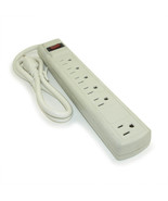 3Ft 6 Outlet Perp Power Bar (14Awg/15A) With 90J Surge Protector White - £25.53 GBP