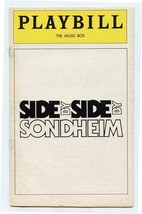Side by Side by Sondheim Playbill 1977 Millicent Martin Bonnie Schon Lar... - £9.34 GBP