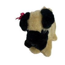 Battat Pucci Pups Pug Puppy Dog Plush Soft Toy Tan Black Pink Ear Bow 10&quot; - $12.00