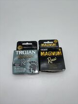 2pk Bundle Trojan Magnum Large Size Raw &amp; Bareskin Raw Americas Thinnest... - $14.75