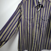 Vintage Wrangler Pearl Snap Western Rodeo Cowboy Shirt Mens XL Large Striped - £28.28 GBP