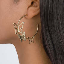 18K Gold-Plated Butterfly Hoop Earrings - £11.00 GBP