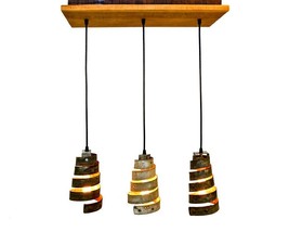 Wine Barrel Ring Chandelier - Caledonia - Made from reclaimed barn wood - £397.43 GBP