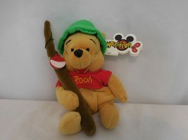 Disney  Winnie The Pooh Mini Bean Bag Fishing Pooh 8&quot; Beanie Rare Tag Mouseketoy - £7.92 GBP