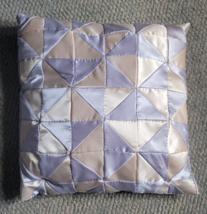 Vintage Square Decorative Throw Pillow Homemade Pink Purple Pinwheel Quilted - £39.95 GBP