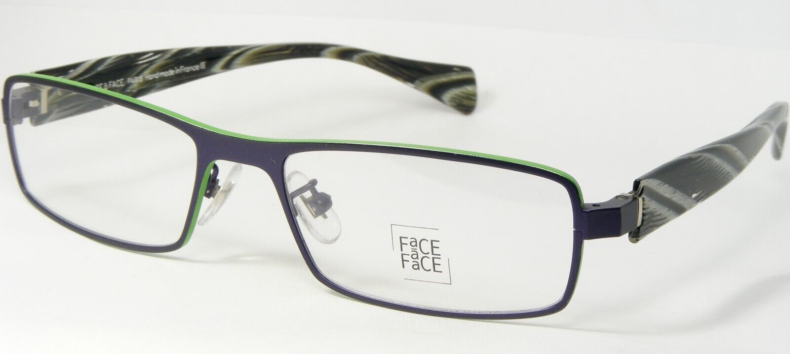 FACE A DENIM 3 9612 Viola/Verde Occhiali da Sole 54-18-130mm Francia - £79.35 GBP