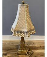Gorgeous Vintage Brass Classical Column Table Lamp with Tassel Shade Hea... - €152,94 EUR