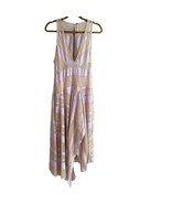 Free People Adrien Lavender &amp; Gold Striped Midi Dress Size Small - $72.00