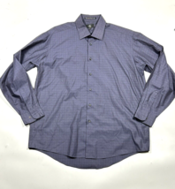 Calvin Klein Mens Button Down Long Sleeve Shirt Plum Purple Size 17.5 36 - $14.95
