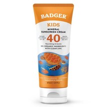 5/2028 Badger Kids Mineral Sunscreen Cream SPF 40, 98% Organic Ingredien... - $258.74 MXN