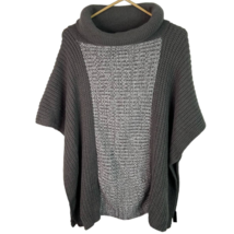 Justin &amp; Taylor Turtleneck Poncho Sweater Womens One Size Rib Chunky Knit NWT - £17.92 GBP