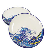 Set Of 4 Hokusai The Great Wave Of Kanagawa Mount Fuji 11&quot;D Round Dinner... - $84.74 CAD