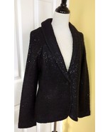 BANANA REPUBLIC Black Sequined Acrylic/Wool Knit Evening Blazer Jacket (... - $39.10