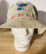 Vintage St Louis Blues Mountain Dew Bucket Hat SGA Beat Up Worn Distressed - £9.84 GBP