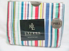 Ralph Lauren Bay View Stripe Turquoise Multi Full/Double Flat Sheet - £45.50 GBP