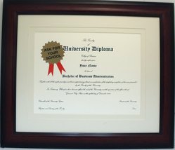 Graduation Diploma University Certificate 8 1/2 x 11 Matted Frame - £24.49 GBP