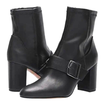 Franco Sarto Women&#39;s L-Eugenie Ankle Boots Size 10 Black Side-Zip Buckle Strap - £25.06 GBP