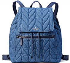 Bnwts Kate Spade Ellie Large Flap Blue Denim Backpack Super Cute - £119.42 GBP