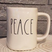 Rae Dunn &quot;PEACE&quot; Ivory Colored Ceramic Coffee Mug Artisan Collection 20 oz. - £8.70 GBP