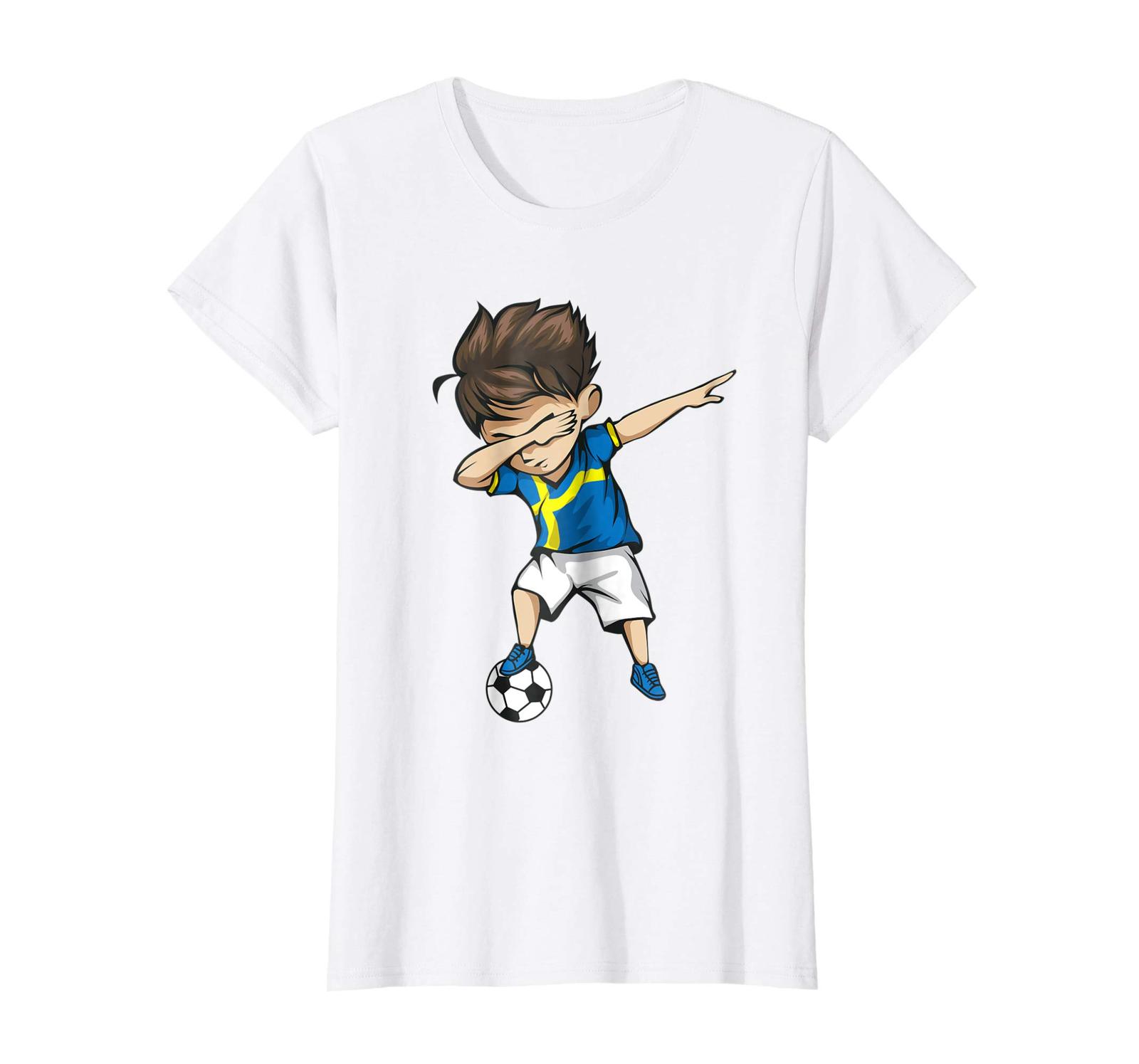 Sport Shirts - Dabbing Soccer Boy Sweden Jersey Shirt - Swedish Football Wowen - £15.77 GBP - £18.94 GBP
