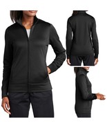 SALE! Sport-Tek Ladies Sport-Wick Fleece Full-Zip Jacket BLACK SIZE:SMALL - £16.01 GBP