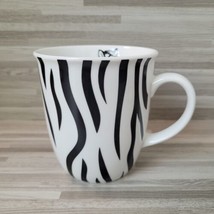 Enesco Nici Zebra Print White &amp; Black 16 oz. Coffee Mug Cup - £14.11 GBP